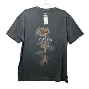 Vans Off The Wall Rose Graphic‎ T Shirt Men's Black Medium Tee